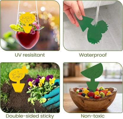 200 Sheets Fruit Fly Sticky Traps for Fruit Fly Gnat Trap for House Indoors Sticky Traps Catcher for Gnats Fungus Gnats Mosquito Catcher for Kitchen Outdoor Plants(Yellow)