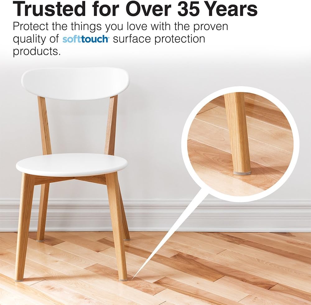 softtouch 1" Round Heavy Duty Self Stick Felt Furniture Pads, Protect Hardwood Floors from Scratches, Beige (48 Pack)