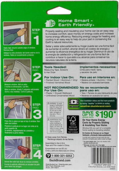 Duck Brand Indoor 5-Window Shrink Film Insulator Kit, 62-Inch x 210-Inch, 286217