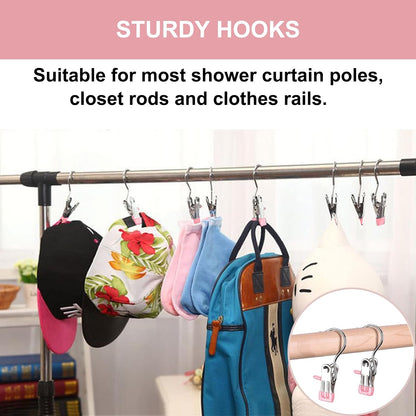 Boot Hangers Clips, 16 Pack Laundry Hooks Hanging Clips Clothes Pins Closet Hanger Organizer Clamps Socks Towel Clips Heavy Duty Clothespins Bulk Hanger Clips for Closet Travel Pants Socks Handbags