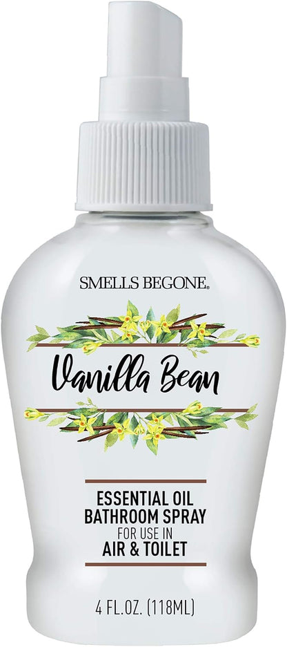 SMELLS BEGONE 4 oz Essential Oil Bathroom Spray - Instantly Eliminate Toilet & Bathroom Odors - Air Freshener Made with Essential Oils (Eucalyptus Mint)