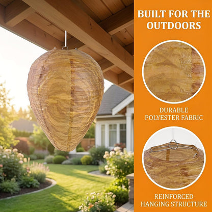 Fake Wasp Nest Wasp Deterrent for Outdoor – 6 Pack Decoy Wasp Nest Hanging, Waterproof Paper Wasp Trap Style, Realistic Wasp Decoy for Patio Garden Backyard Camping