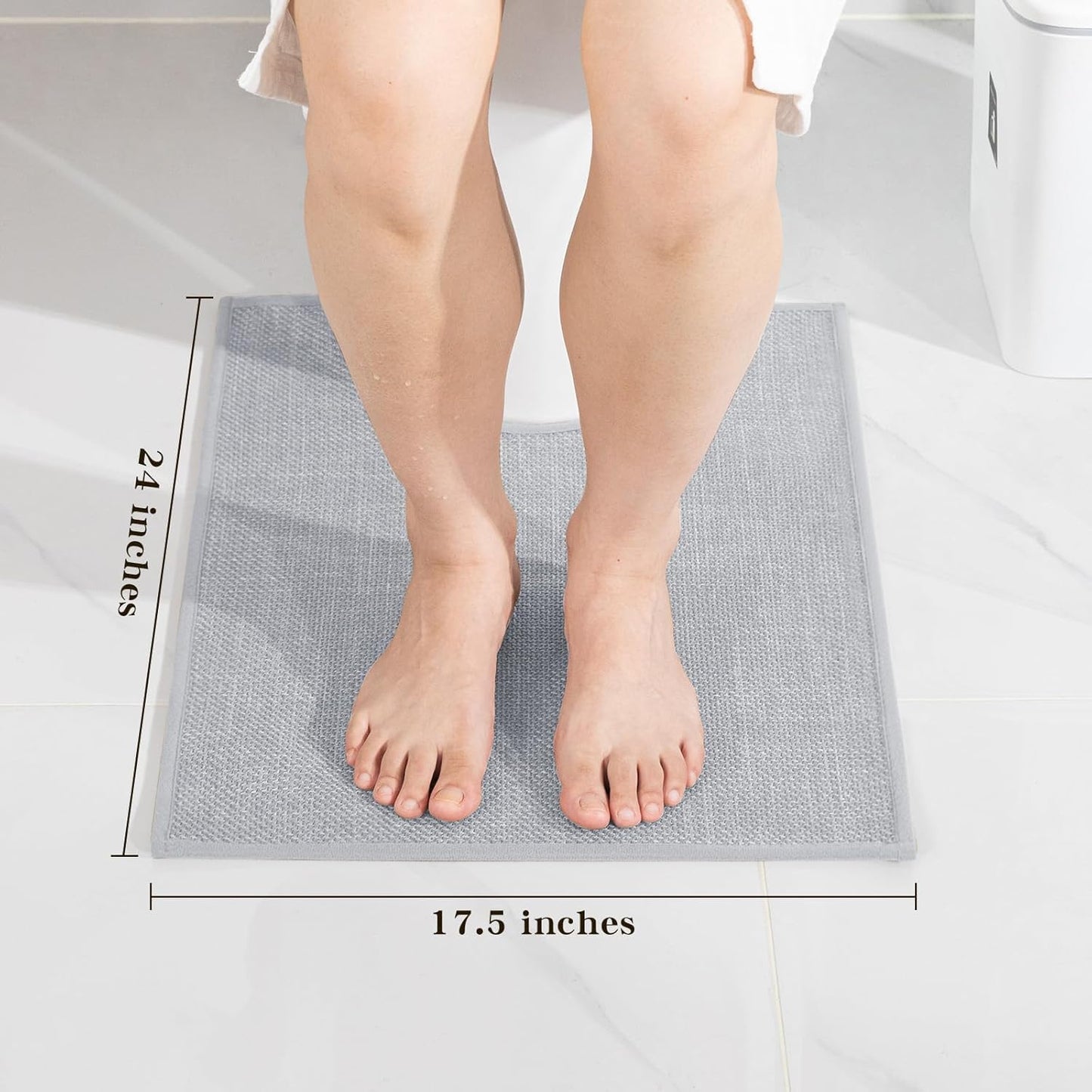 chakme Bathroom Rugs Mat 24x17, Ultra Thin Non Slip Bath Mat Small Quick Dry Absorbent Bath Mat for Bathroom Floor, (Dark Beige, 24"x17")
