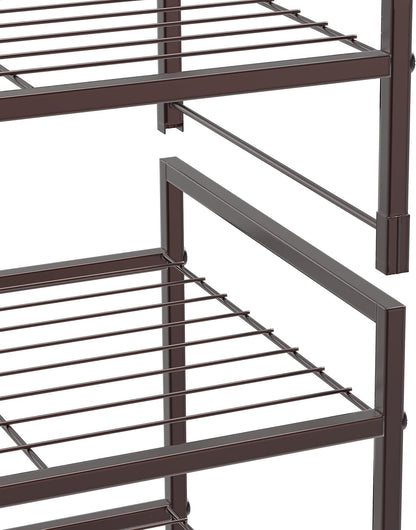 Simple Houseware 3-Tier Stackable Shoes Rack Storage Shelf, Black