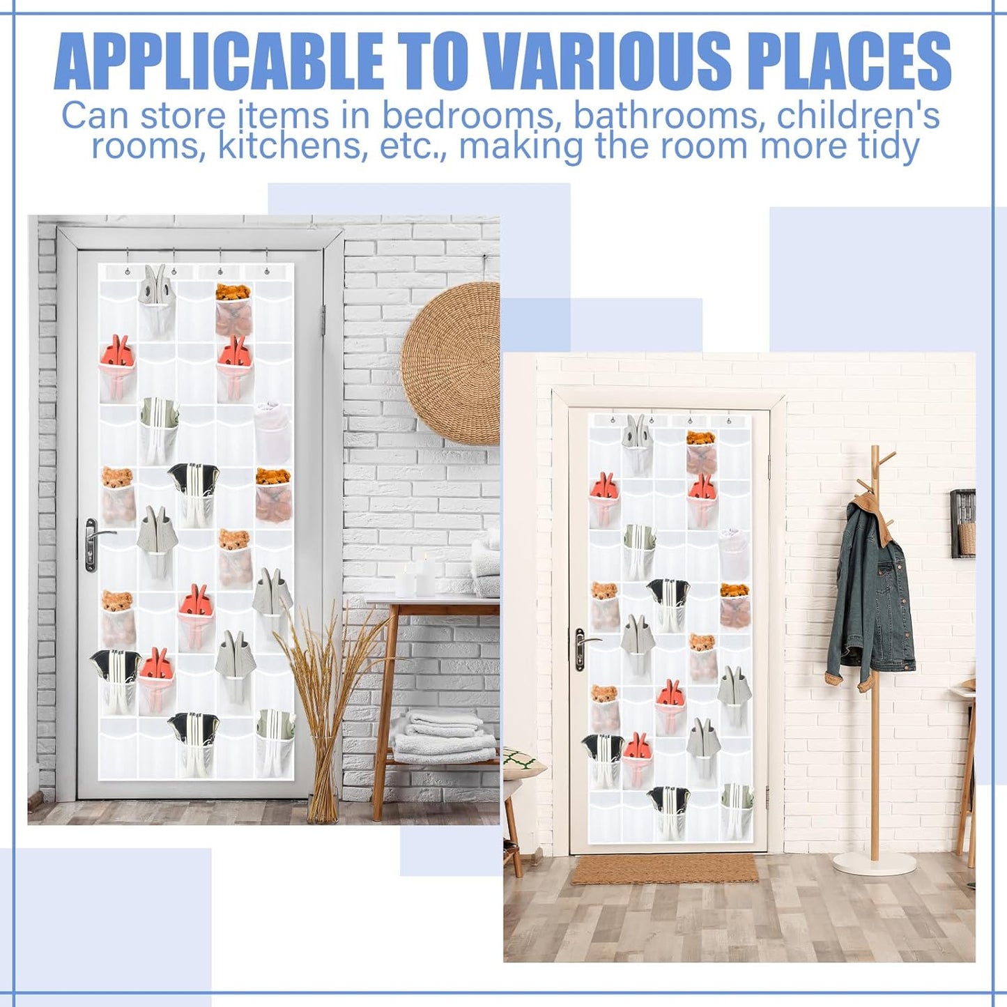 Windyun 40 Over The Door Shoe Organizer, Large Mesh Pocket Hanging Shoe Rack Hanger Large Capacity Gray Behind The Door Storage Holder for Dorm College Closet Entryway Bedroom Utility Room Women Men