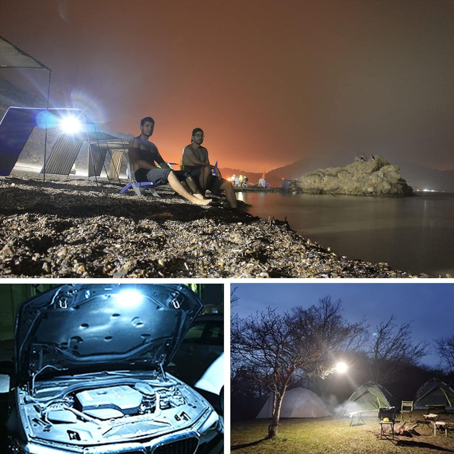 4000LM Flashlight Portable LED Camping Lantern Light 30W with Digital Display and Magnet , IPX5 Waterproof Tent Lights Light for Parents Christmas Gift