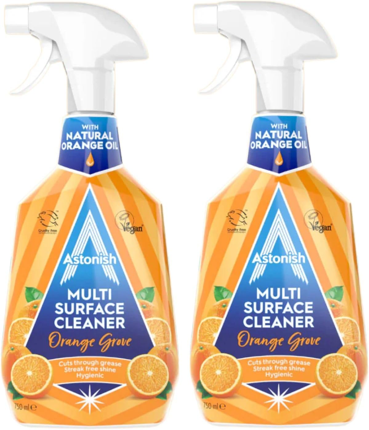 Astonish Specialist Multi Surface Cleaner - Orange Grove Scented Heavy Duty Kitchen Cleaner - Cruelty Free Formula Cuts Through Grease And Stains On Kitchen Surfaces & Oven Doors, 750ml Spray Bottle