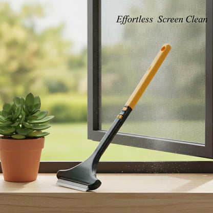 Clean Fixed Window Screens Without Removal: Double-Sided Mesh Brush Tool, Durable PP Plastic