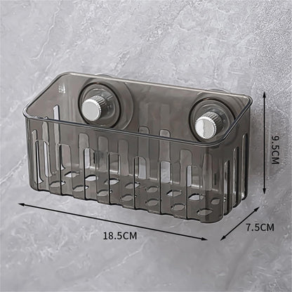 Multifunctional suction cup sink organizer for sponge dinnerware cloth with quick drying design and space saving sink organizer