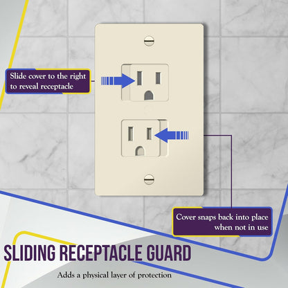 ENERLITES Child Proof Outlet Cover, Self-Closing, Fits Both Duplex and Decorator Outlet, Safety Design, Tamper-Resistant Socket Plug for Receptacle, Size 4.68" x 2.93", 8800-TR, White 6 Pack
