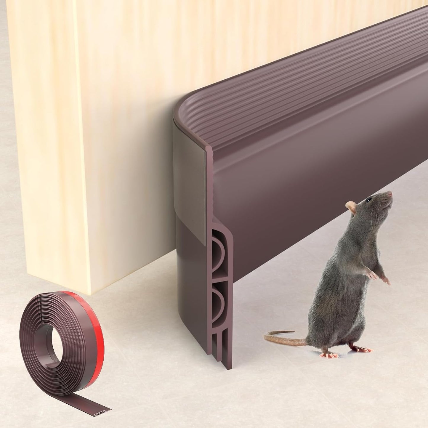 KNEELISA 39" Black Under Door Draft Stopper Exterior,Bottom Door Sweep Sound Proofing,Soundproofing Noise Blocker,Gap Filler Soundproof Seal Strip