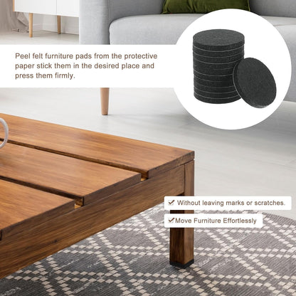 uxcell Furniture Pads, 36Pcs 0.5" - Round Self Adhesive Felt Furniture Pads, Floor Protectors for Furniture Feet Chairs Legs Hardwood Floors (Black)