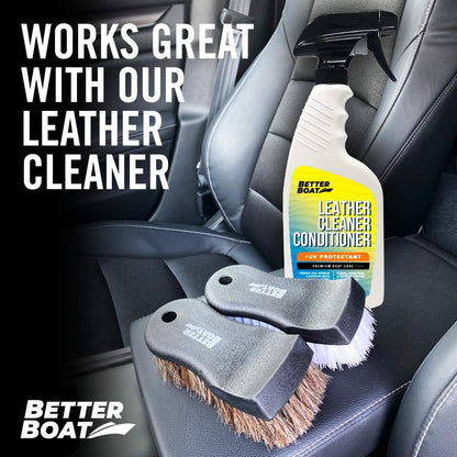 Upholstery Brush Set, Carpet and Car Cleaning Brushes, Horsehair Detailing Brush for Upholstery Cleaner, Leather, Interior, Boat, Couch, and Sofa Cleaning