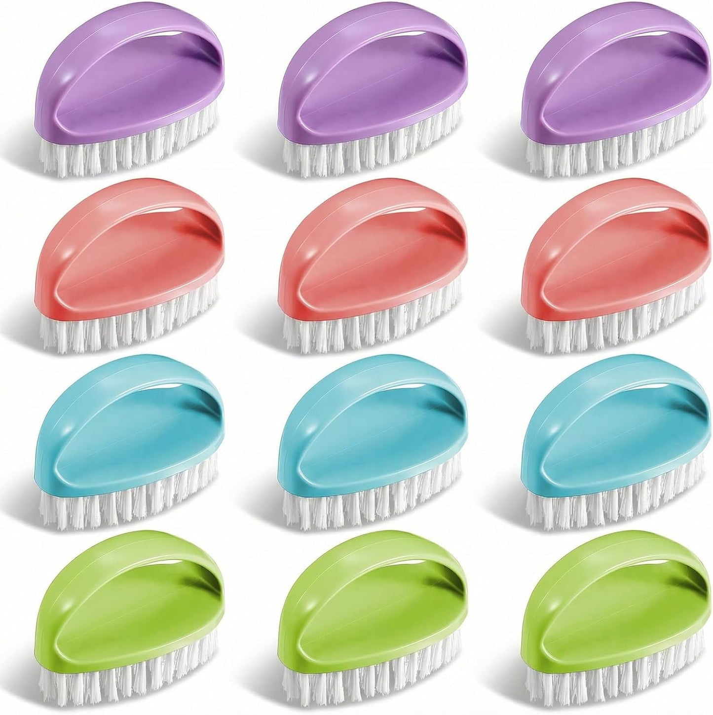12 Pcs Small Scrub Brushes, 4" Heavy Duty Stiff Bristles Cleaning Brushes, Durable Small Cleaning Brush for Bathroom, Showe, Sink, Kitchen, Bathtub, Floor (4 Colors)