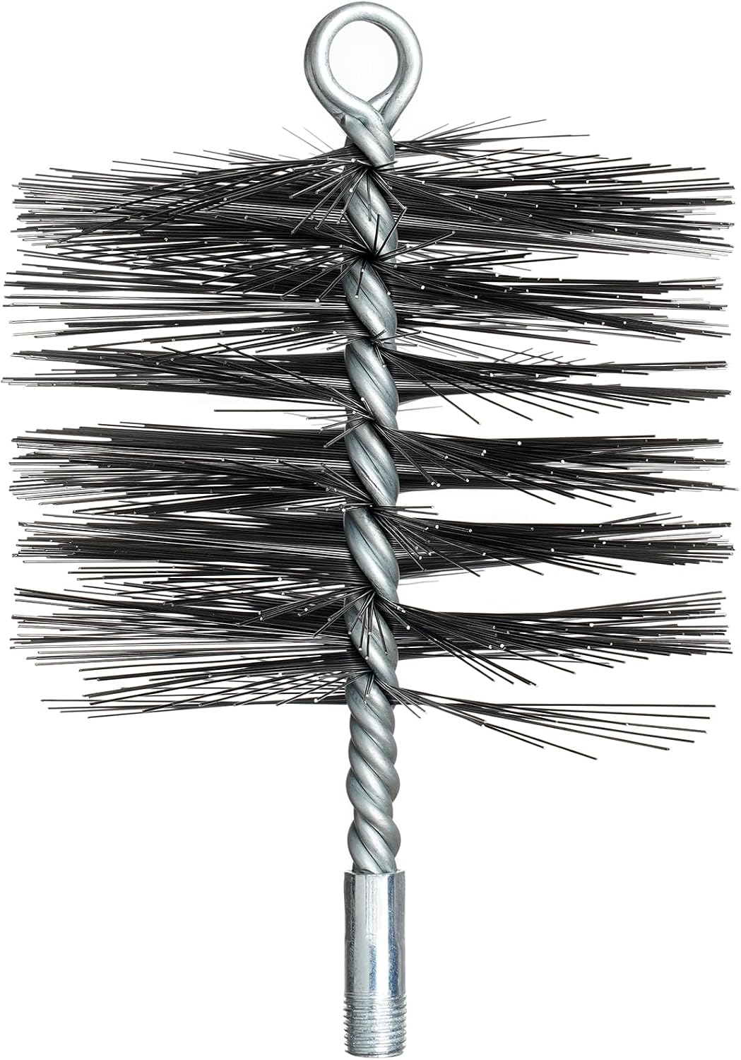 Stanbroil 6 Inch Round Chimney Cleaning Brush with 1/4" NPT Fitting for Insulated Chimneys, Stainless Steel or Metal Stove Pipes- Works with Most Chimney Rod Sets