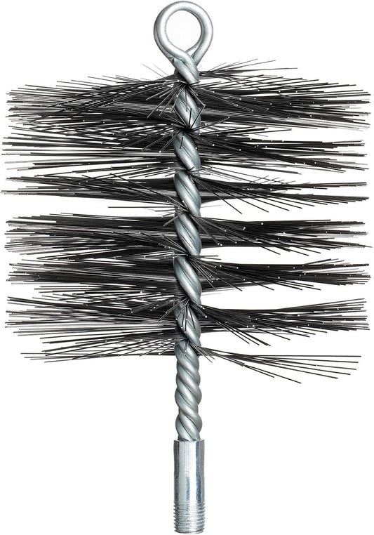 Stanbroil 6 Inch Round Chimney Cleaning Brush with 1/4" NPT Fitting for Insulated Chimneys, Stainless Steel or Metal Stove Pipes- Works with Most Chimney Rod Sets