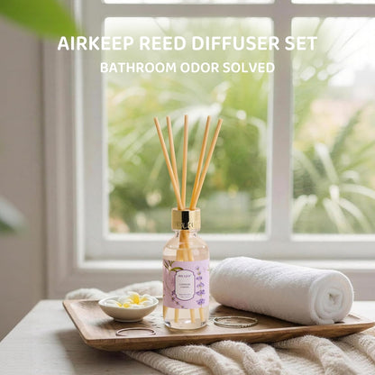 Airkeep Reed Diffuser Oil Set with Reed Sticks,Vanilla Aromatherapy Oil Scent Diffuser for Home Office Bathroom Decoration Perfume and Gifts 3.38 oz/100ml