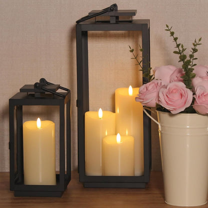Outdoor Flameless Candles with Remote Timer - Waterproof Realistic Flickering LED Pillar Electric Battery Operated Fake Candle for Holiday Home Wedding Fireplace Decor - Ivory White 3 Pack (4”6”8”)
