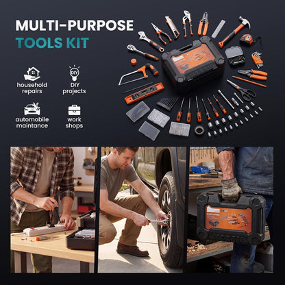 DUMOS 330-Piece Complete Homeowners Tool Box Set with Pull-Out Drawer | Durable Tool Kit, Versatile Home Repair Tool Kit for Auto & Household, DIY Projects