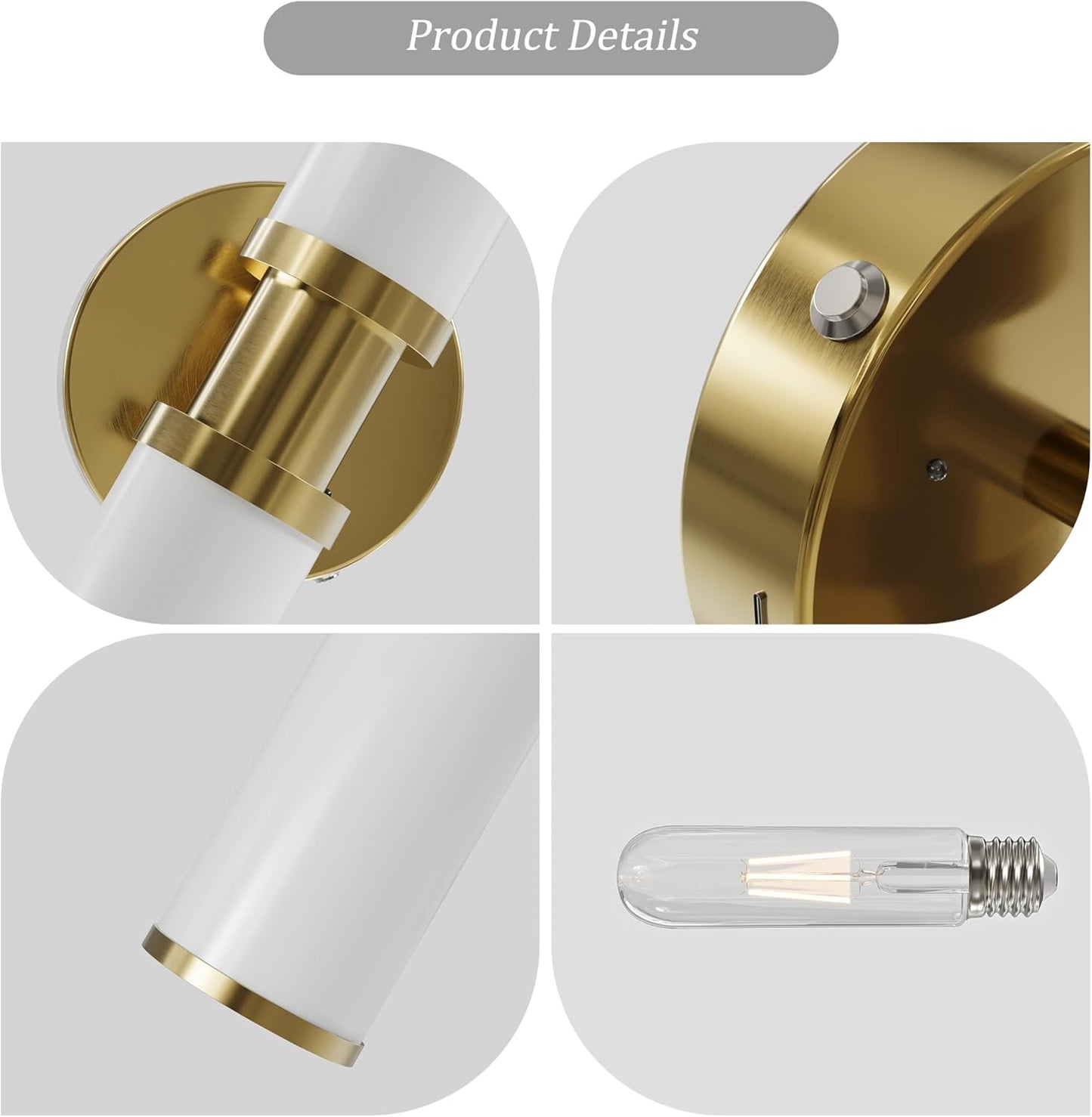 Wireless Wall Sconces with Remote Control, Battery Operated Wall Sconce Set of 2 with Timer, Gold Rechargeable Dimmable Glass Wall Lights for Living Room Bedroom Hallway Entryway 3000K, 20.5 Inch