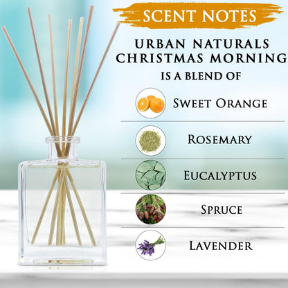 Urban Naturals Smoked Vanilla Reed Diffuser Set with Vanilla Bean, Sandalwood & Leather – 5 Ounce Sleek Black Rectangular Refillable Glass Bottle – Made in the USA