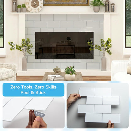 Art3d Peel and Stick Backsplash, 10-Pack Thickened Stick on Subway Tiles, Faux Ceramic Tiles for Kitchen, Bathroom, Black