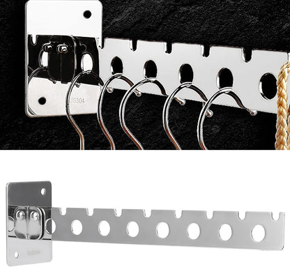 Wall Mounted Stainless Steel Drying Rack Foldable Space Saving Design Rusts Resistant Sturdy Hanger Rack for Clothes Organization Laundry Room Use