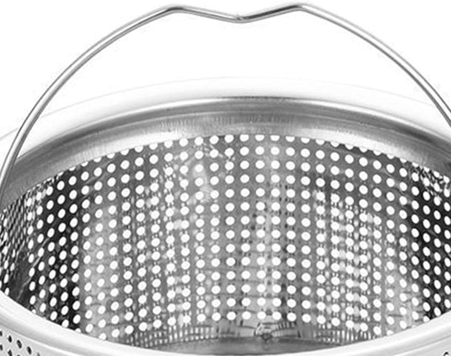 Kitchen Sink Drain Basket, 3-inch Basket for Kitchen Sink Strainer Replacement, Deep Cup with Handle, SUS 304 Stainless Steel