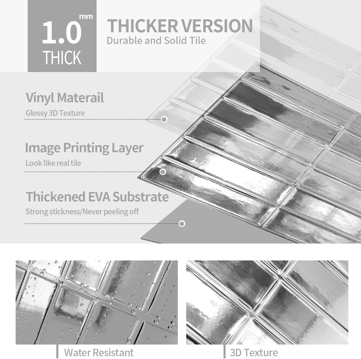 Peel and Stick Backsplash 3D Wall Tiles,Self-Adhesive,Oil Proof,Waterproof, Removable Wall Panels for Kitchen & Bathroom,Modern Design, Easy Install (10.7ft，12x9 inch,14 Pack) (Beige)
