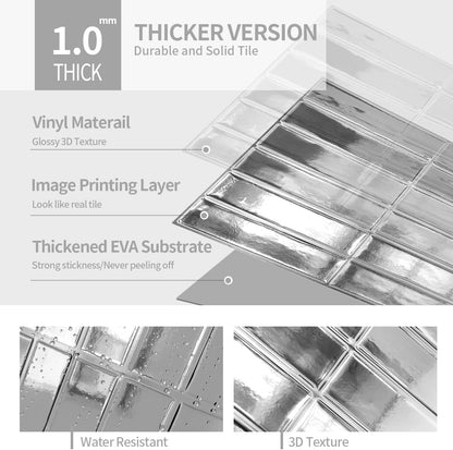 Peel and Stick Backsplash 3D Wall Tiles,Self-Adhesive,Oil Proof,Waterproof, Removable Wall Panels for Kitchen & Bathroom,Modern Design, Easy Install (10.7ft，12x9 inch,14 Pack) (Beige)