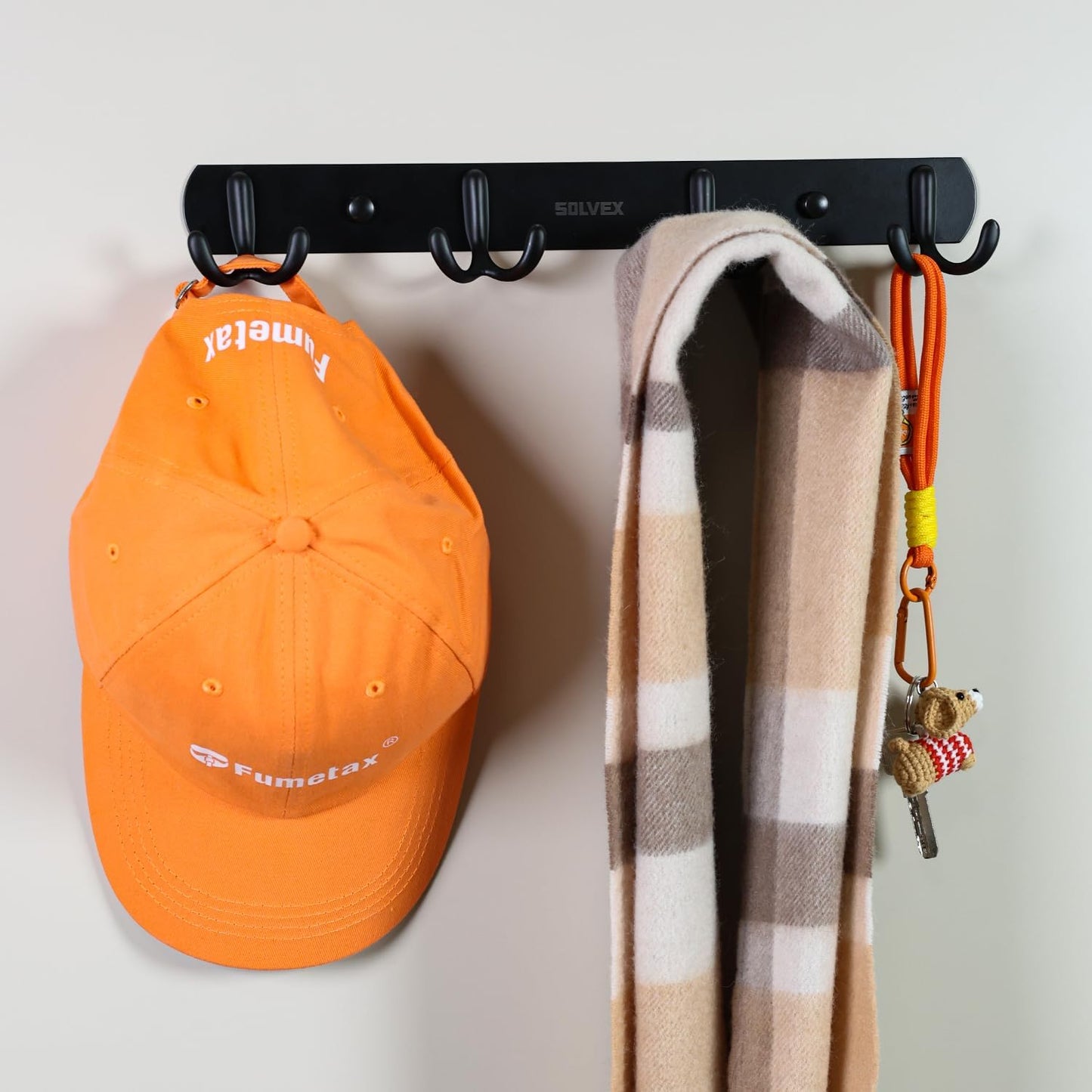 SOLVEX Coat Rack Wall Mount,2 Pack Coat Hooks Wall Mount, Hat Rack Key Holder Bag Hanger for Wall,Wall Hooks for Hanging,Purse Hanger Towel Hooks for Bathroom SP-60302-N