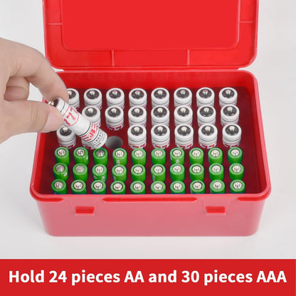 FULLCASE Battery Organizer Storage Case with Tester,Holds 18 AA & 18 AAA Batteries