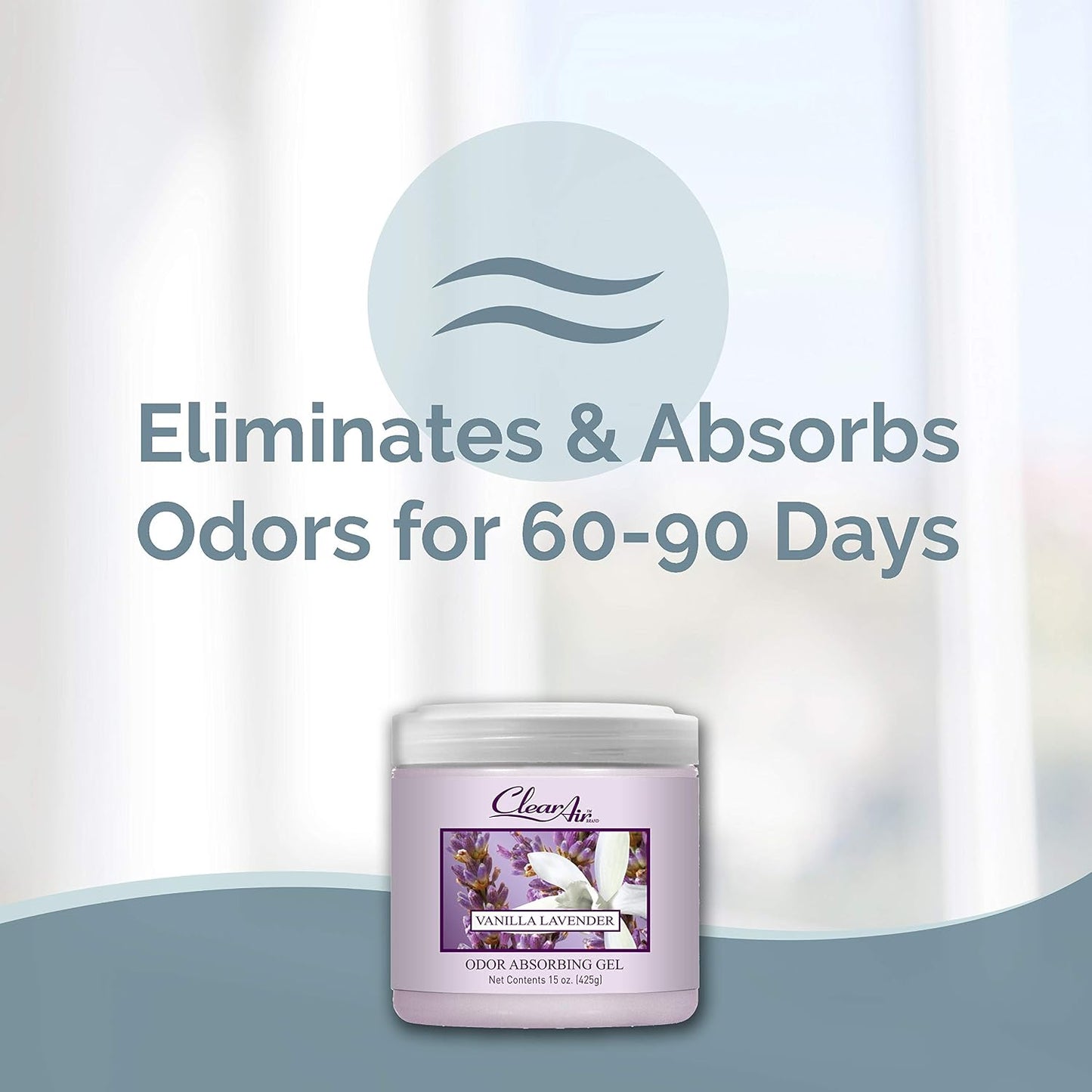 Clear Air 15oz Gel Odor Eliminator - Absorb & Remove Strong Odors from Pets, in Bathrooms, Basements, Garage, Cars, RVs & Boats - Eliminate Tough Odors with Essential Oils (Spring Rain, 2-Pack)