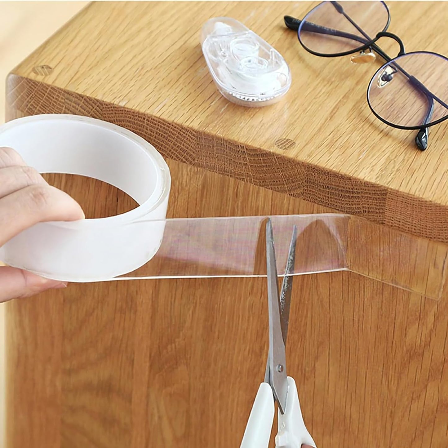 2 Rolls Nano Double Sided Clear Tape Heavy Duty - Removable & Washable, Wall/Car/Home Mounting Strips (Clear, L:100cm,W:3.0cm)