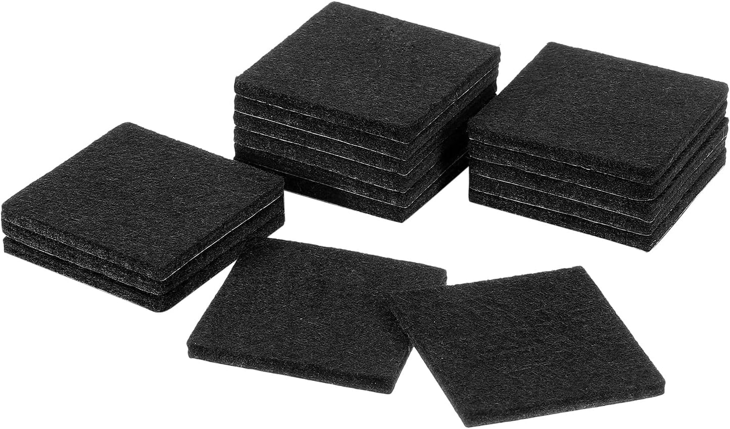 uxcell Furniture Pads, 16Pcs 2.5" - Square Self Adhesive Felt Furniture Pads, Floor Protectors for Furniture Feet Chairs Legs Hardwood Floors (Brown)