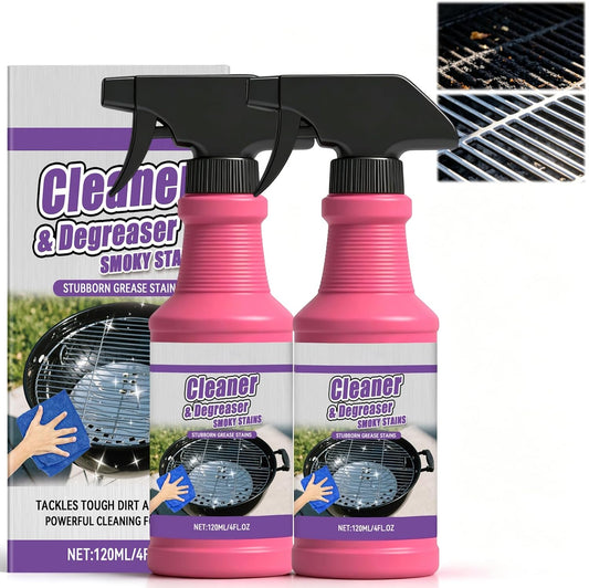2PCS Fast Acting Heavy Duty Grill Degreaser Spray, Heavy Duty BBQ Grill Degreaser, Multi Functional Grease Remover for Outdoor Grills, Stubborn Splatters for Kitchen, Easy Off Oven Cleaner for Home