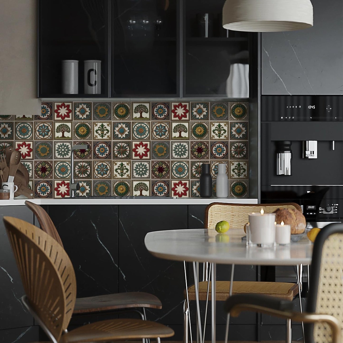 Peel and Stick Backsplash Tile Sticker for Kitchen and Bathroom Walls - 24 Removable 5.9"x5.9" Tiles, Waterproof