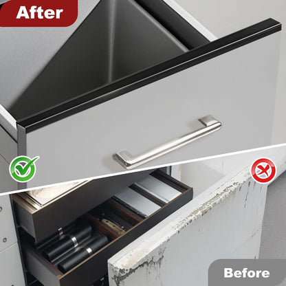 Cabinet Protectors for Kitchen Cabinets, Cabinet Door Protector Trash Drawer Protector Edge Guard, Plastic Slip on Protectors for Cabinets– 3/4" Thick, 18" Length
