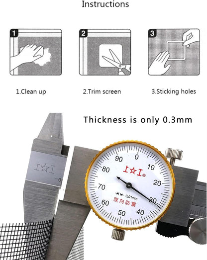 FLYZZZ Window Screen Repair Patches, Screen Door Repair Kit，Window Screen Repair Tapes, Self-Adhesive Screen Kit Suitable for Repairing Holes&Tears (50Pcs)