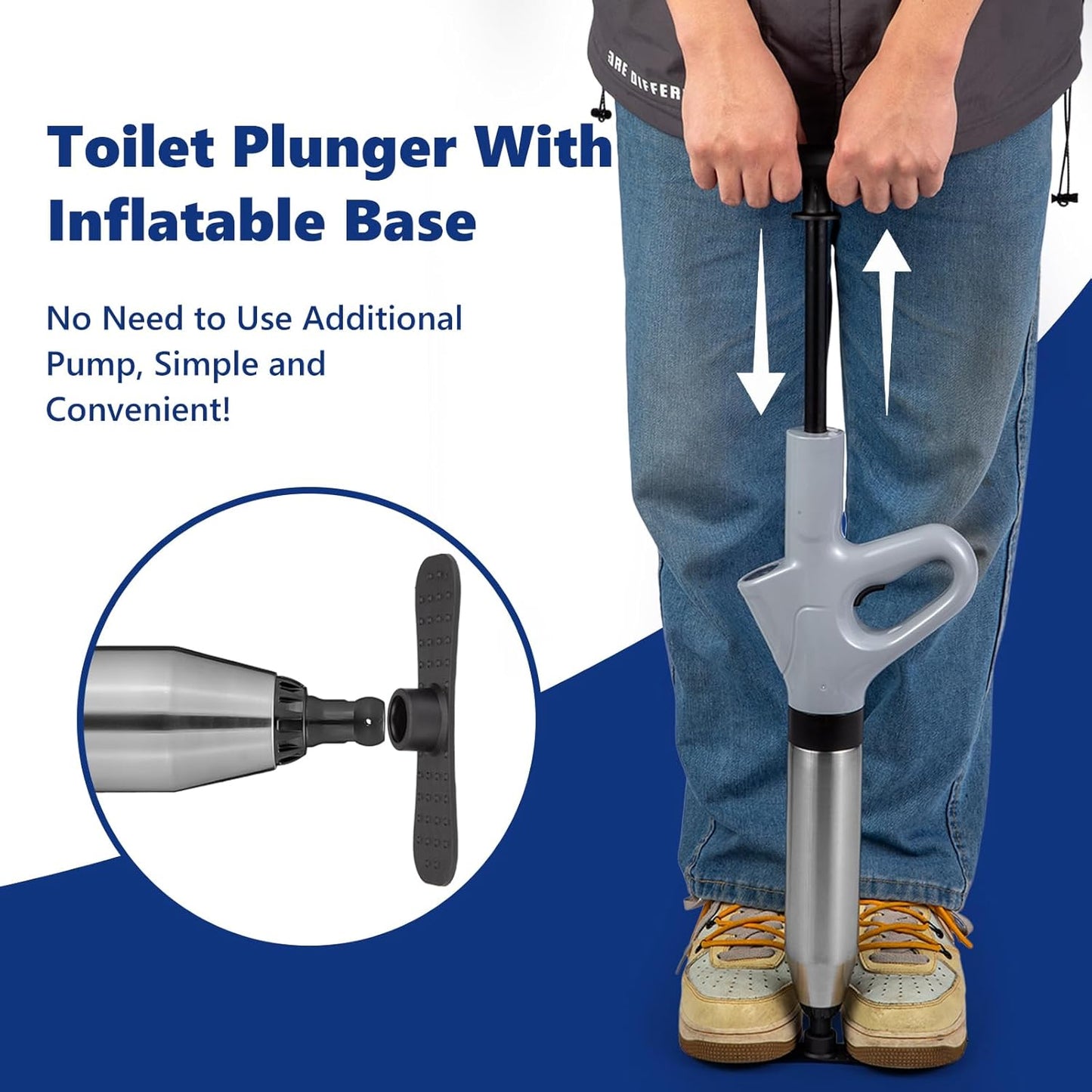 MaxxGeek Toilet Plunge Blaster, High Pressure Toilet Plunger, High-Pressure Air Drain Blaster Plunge Blaster Multi-drain Unclogger for Toilets, Bathroom Floor, Drain Sinks and Plumbing Clogs.