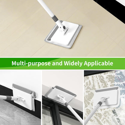 Baseboard Cleaner Tool with Handle, 3 in 1 Wall Cleaner Mop with Long Handle, 360° Rotatable Wall Mop with 4 Replacement Microfiber Chenille Pads for Wall Floor Baseboards Cleaning