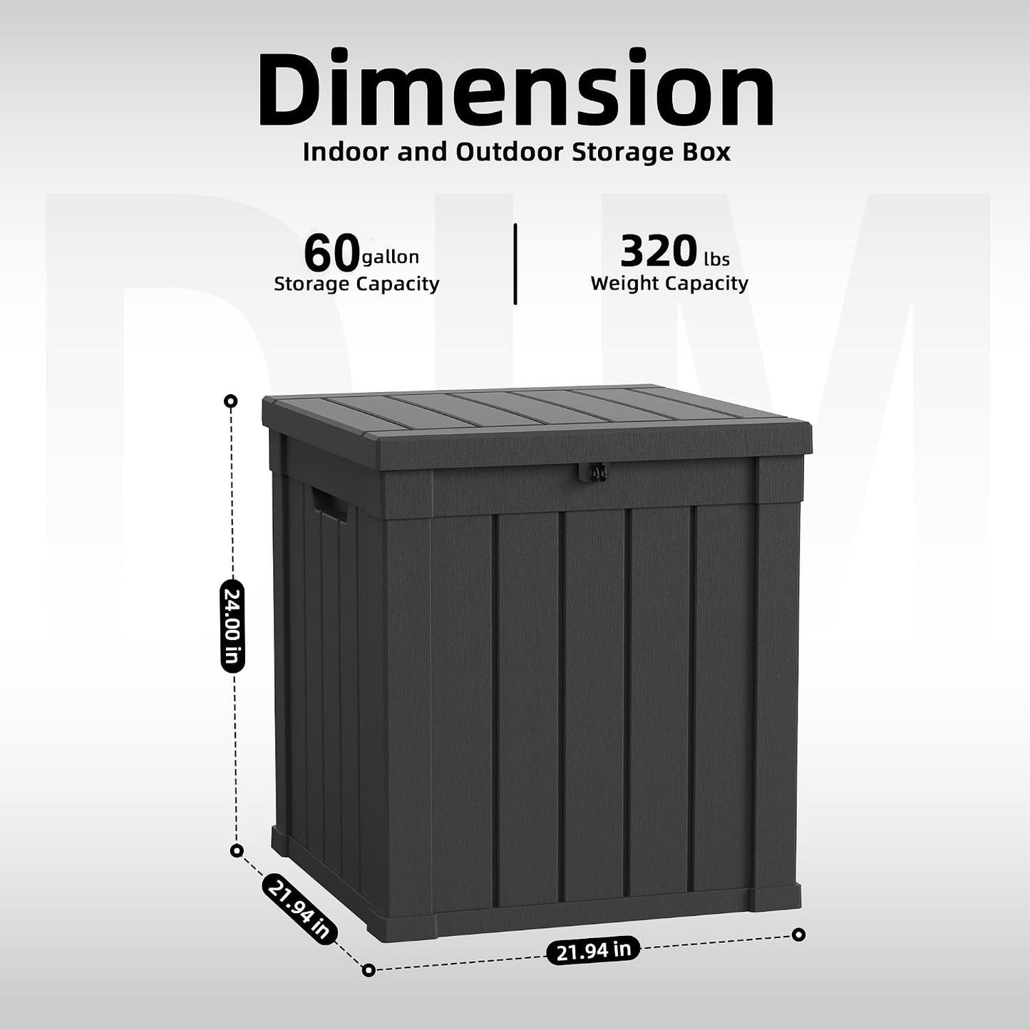 ROJIK 55Gal Outdoor Storage Box Waterproof Deck Box | Heavy-duty UV-resistant resin, space-saving for balcony/patio, stores cushions/tools/pool gear, lockable lid as table/bench