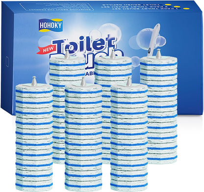 Disposable Toilet Brush Cleaning System with 50pcs Refills Pads Replacement Heads, Toilet Cleaning Stick, Wall Mounted Toliet Wand Kit Bathroom Maintenance, Toilet Bowl Cleaner Wands Holder and Set