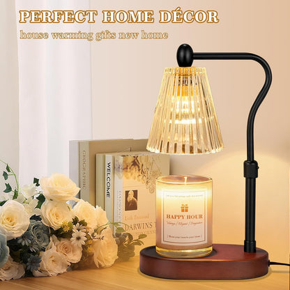 Imenlox Candle Warmer Lamp, with Timer and Dimmer, Adjustable Height, for Mom, Christmas Birthday Gifts for Women, House Warming Gifts Home Decor, Wax Warmer for Jar Candles(Amber)