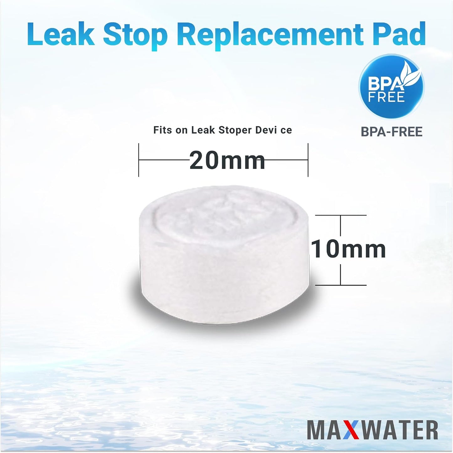 Max Water Replacement Pads for Automatic Leak Detectors in Under Sink Reverse Osmosis Water Filtration Systems - Replacement Pads Only 0.78" (20mm) Diameter (Pack of 2)
