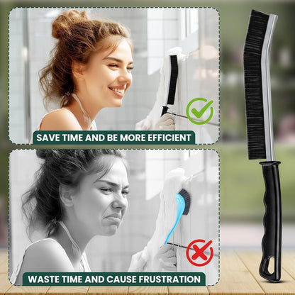 Crevice Cleaning Brush Set – 6Pcs Hard Bristle Cleaning Tools for Grout, Tile Floors, Gaps & Narrow Spaces – Small Grout Scrub Brush for Cleaning Bathroom, Shower, Window Tracks, Kitchen