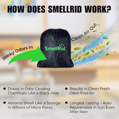 SMELLRID Activated Carbon Odor Eliminator Pouch – Neutralizes Odors in Closets