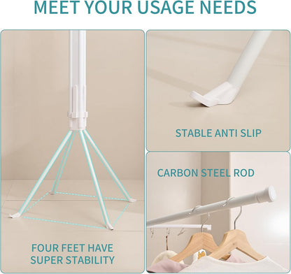 JOOM Tripod Clothes Drying Rack, Garment Rack Portable and Foldable Space Saving Laundry Drying Rack - Drying Rack Clothing Floor Folding Balcony Bedroom Household Wooden