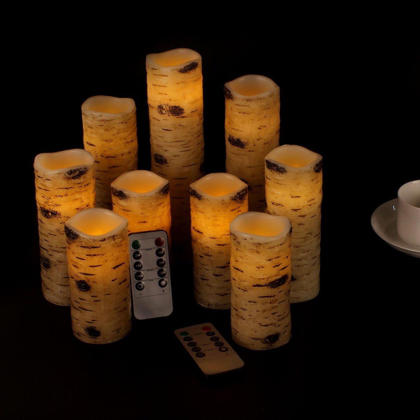 antizer Flameless Candles Led Candles Pack of 9 (H 4" 5" 6" 7" 8" 9" x D 2.2") Real Wax Battery Candles with Remote Timer for Home Fireplace Decor Wedding Festival Decor (Ivory 9 Pack)