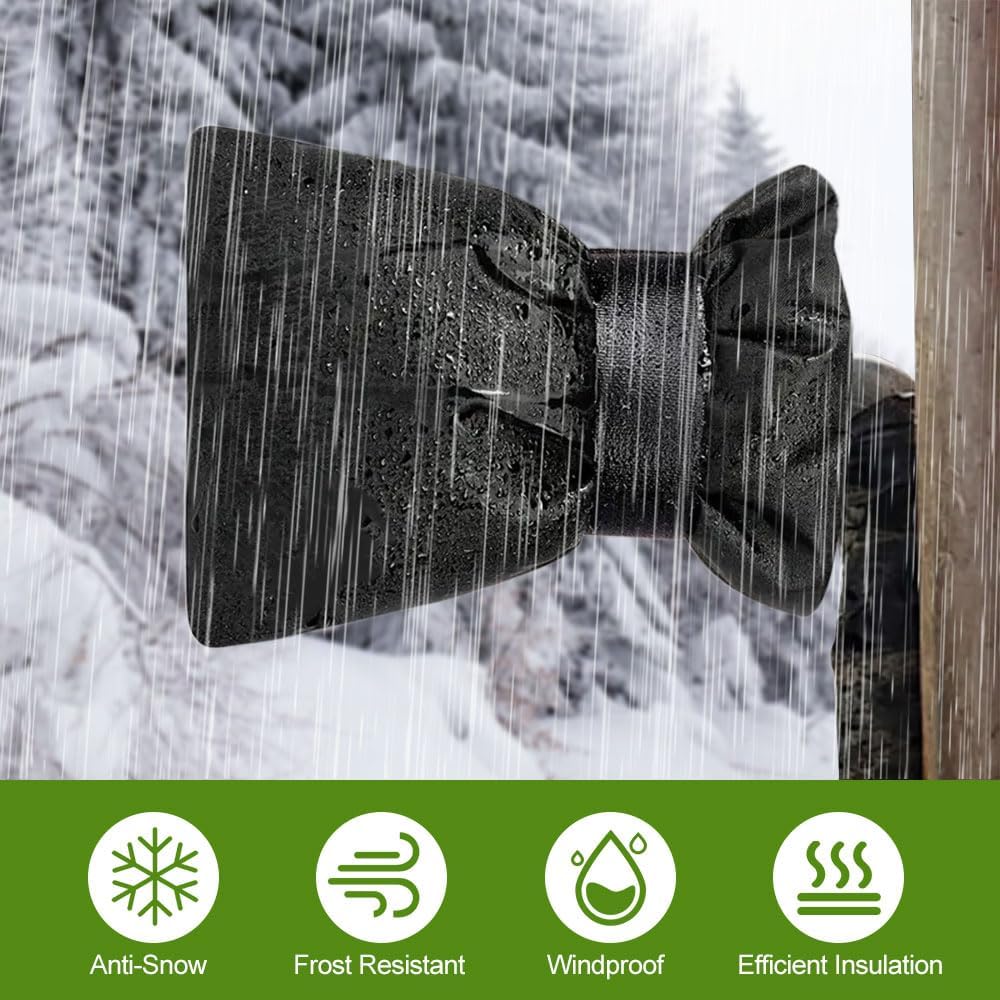 Outdoor Faucet Covers for Winter Freeze Protection, 2026 Upgraded Insulated Spigot Cover, Waterproof Outside Garden Faucet Socks for Winter, Patio Home Must-Have Hose Bib Covers (Black, 1pcs)